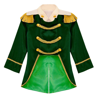 Little Boys Prince Cosplay Costume Long Sleeve Gold Fringe Braiding Velvet Tuxedo Tailcoat Royal Court Cosplay Jacket Dress Up