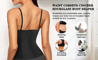 Fajas Colombians Latex Waist Trainer Cincher Long Torso Body Shapewear Women Slimming Belly Sheath Girdles Shaper 9 Steel Bones