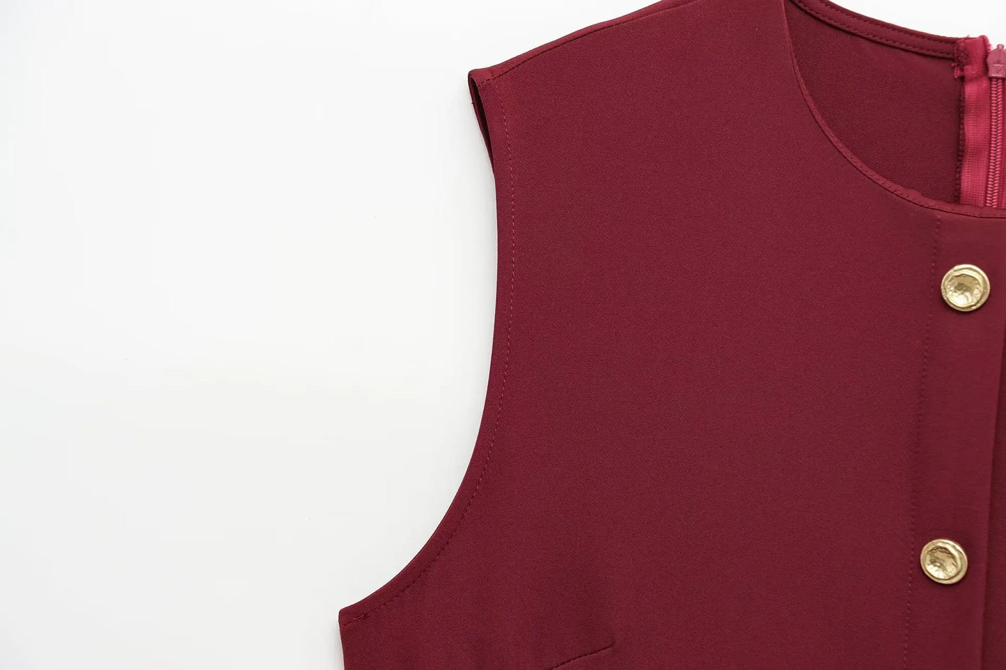 Female Summer Elegant Midi Dress O-Neck Hem Slit With Belt Sleeveless Single Breasted Back Zipper Fashion Long Dress