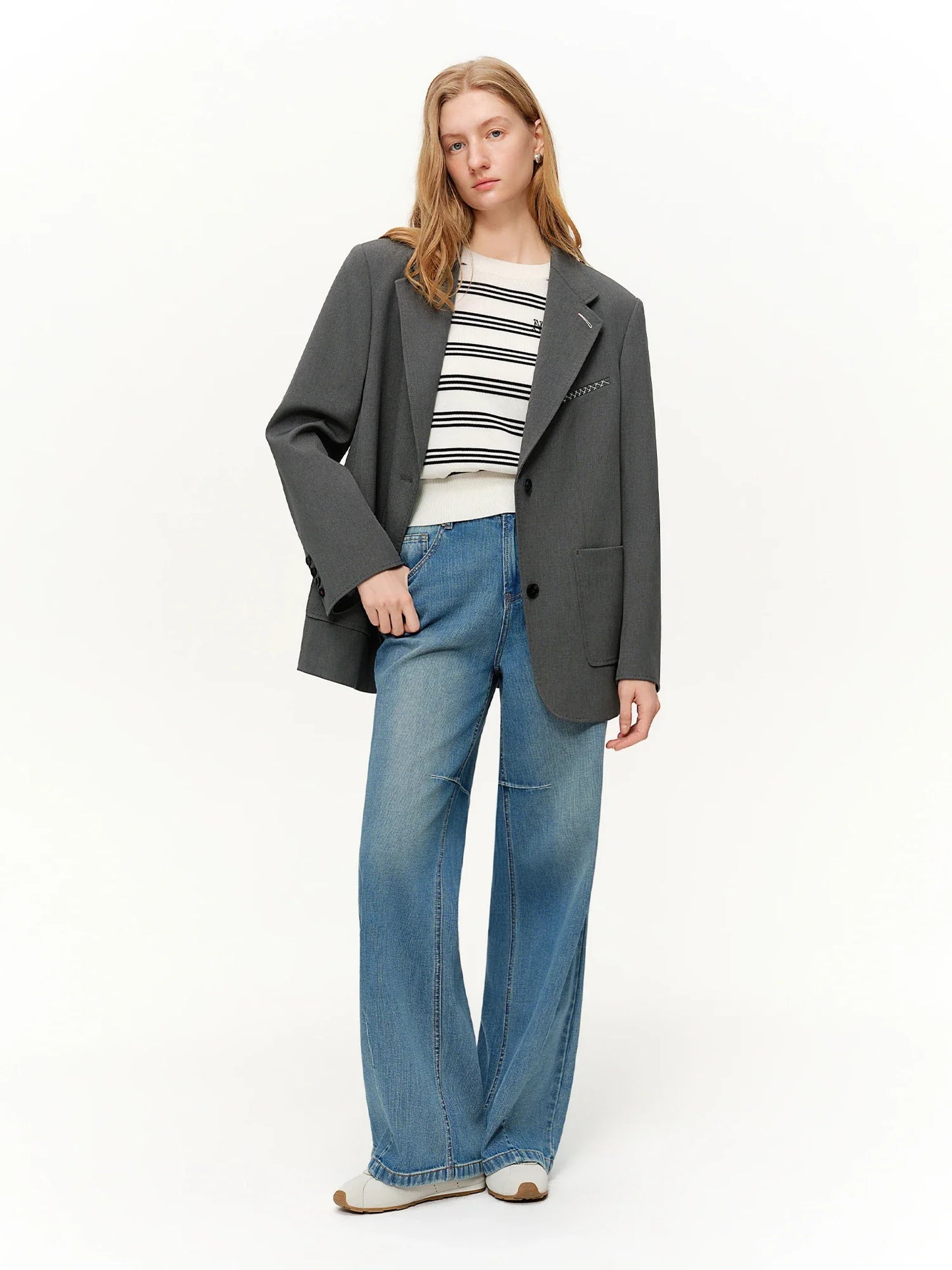 2026 Spring Women's High Waist Retro Washed Straight Leg Denim Pants - Versatile Elegant Design for Casual and Daily Wear