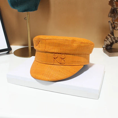 Brand Designer New Winter Embroidery Letter Baker Boy Straw Caps Purple Newsboy Caps Thick Warm Flat Cap Chapeau Homme