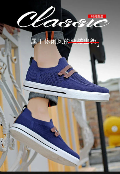 New Fashion Men Casual Shoes Lightweight Breathable Outdoor Walking Sports Shoes Driving Shoes Men Flat Canvas Shoes Large Size