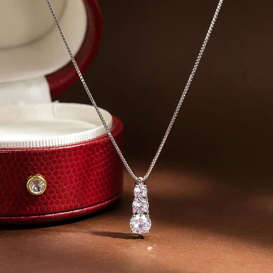 D VVS1 Moissanite Pendant Necklace for Woman 925 Sterling Silver Plated 18k White Gold Wedding Necklace with GRA Fine Jewelry
