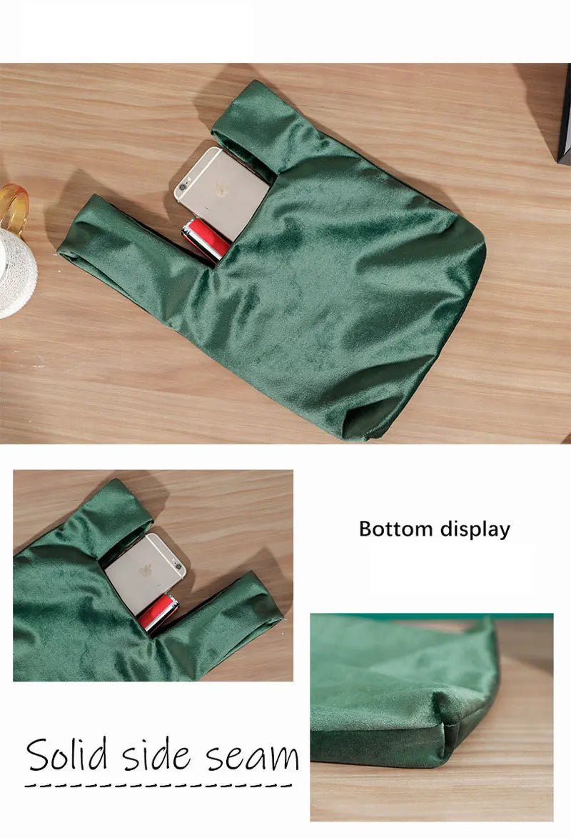 Portable Knot Wrist Bag Women Top Handle Bag Simple Purse Handbags Resuable Shopping Bag Phone Key Pouch Small Ladies Clutch Bag