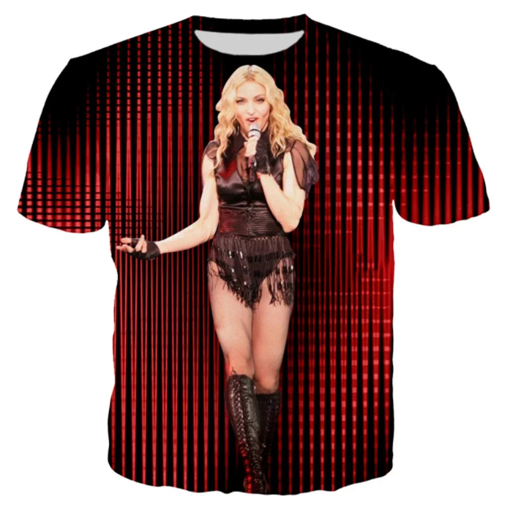 Y2K Singer Madonna Graphic T Shirts Summer Women Men Clothing Fashion Casual Tops Tees Harajuku Streetwear Oversized T-shirt