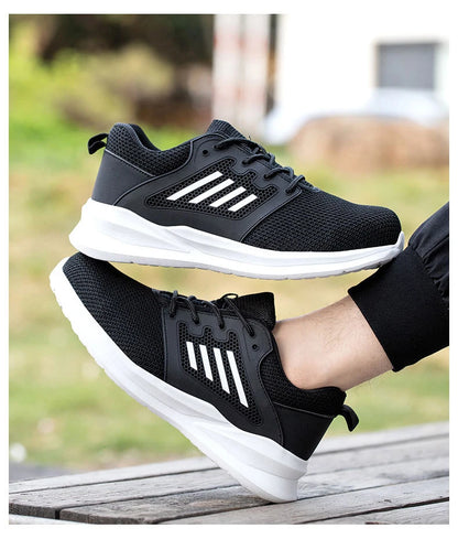 New Fashion Men Work Shoes Steel Toe Cap Sneakers Man Mesh Breathable Shoes Anti-Punctur Anti shock Steel toe shoes for Men