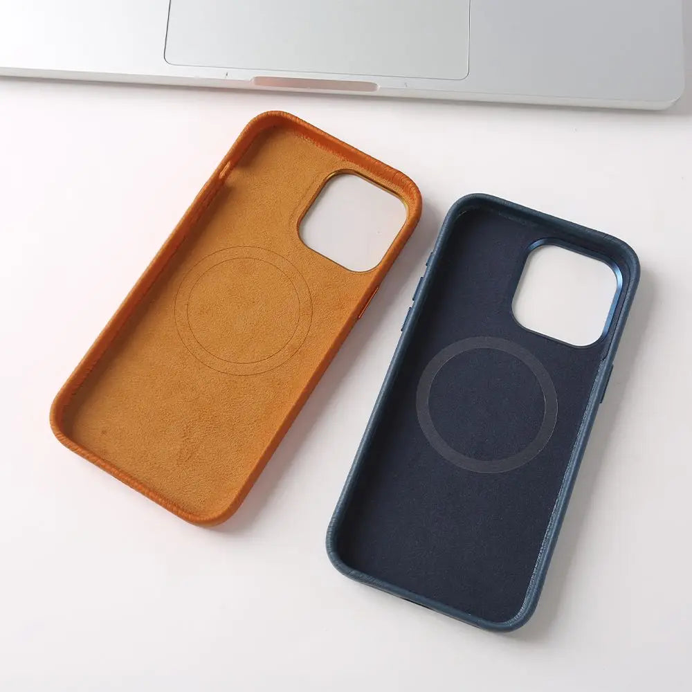 For Magsafe Case iphone 15 Pro Max Premium Genuine Leather Cover Magnetic for Funda Iphone14Pro 15 Cases Full Coverage Carcasa