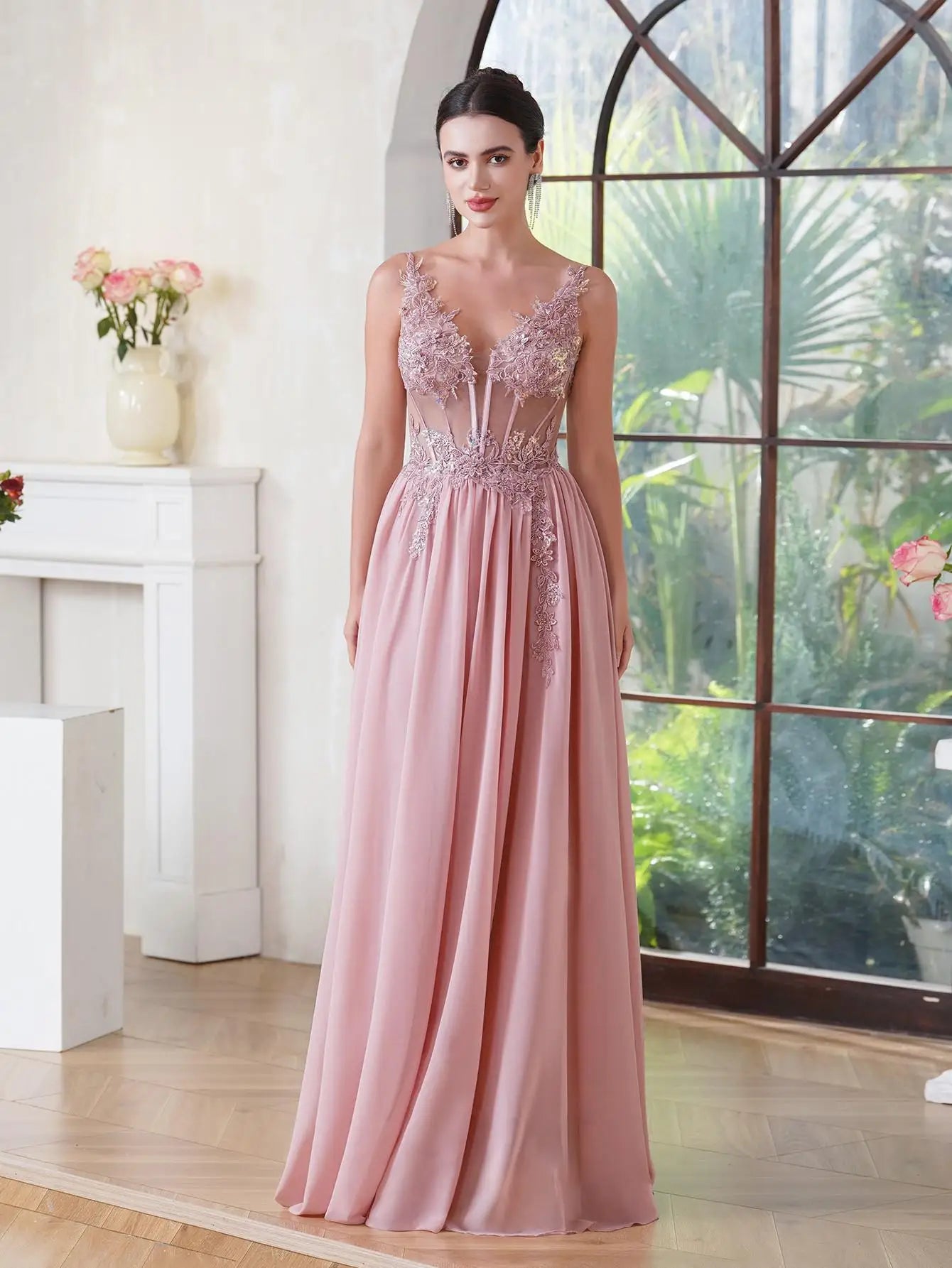 Navy Blue A Line Evening Dresses 2025 Elegant Beaded Appliques Illusion Prom Gowns Formal Party Vestido De Gala
