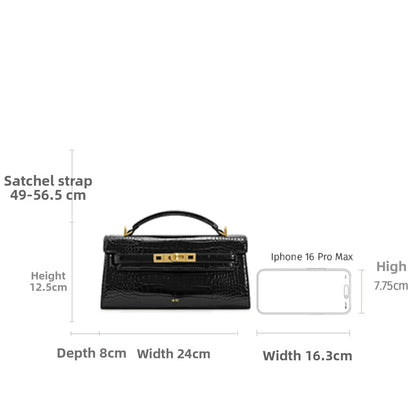Crocodile Embossed Handbag, Luxury Designer Convertible Purse for Women, Crossbody & Shoulder Bag in New Style
