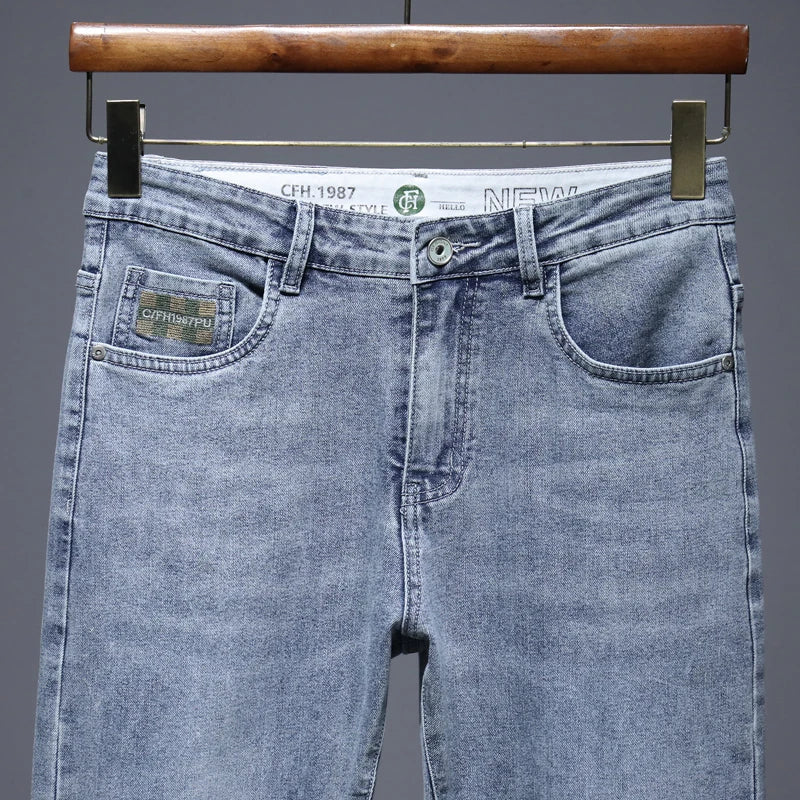 Hot Summer Jeans for Men, Trendy Korean Style, Slim Fit