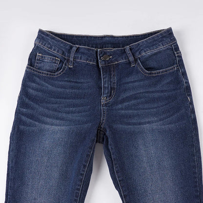 Y2k Low-Waist Slim Skinny Jeans Women's Casual Streetwear Denim Pants Vintage Aesthetic 2000s Trousers All match Outfit