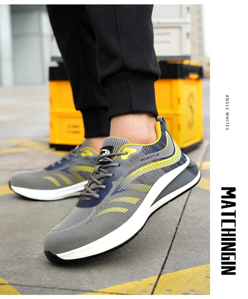 Steel Toe Sneakers Lightweight Anti-smash Anti-puncture Man Breathable Work Safety Boots New 2024 Fashion Men Safety Shoes