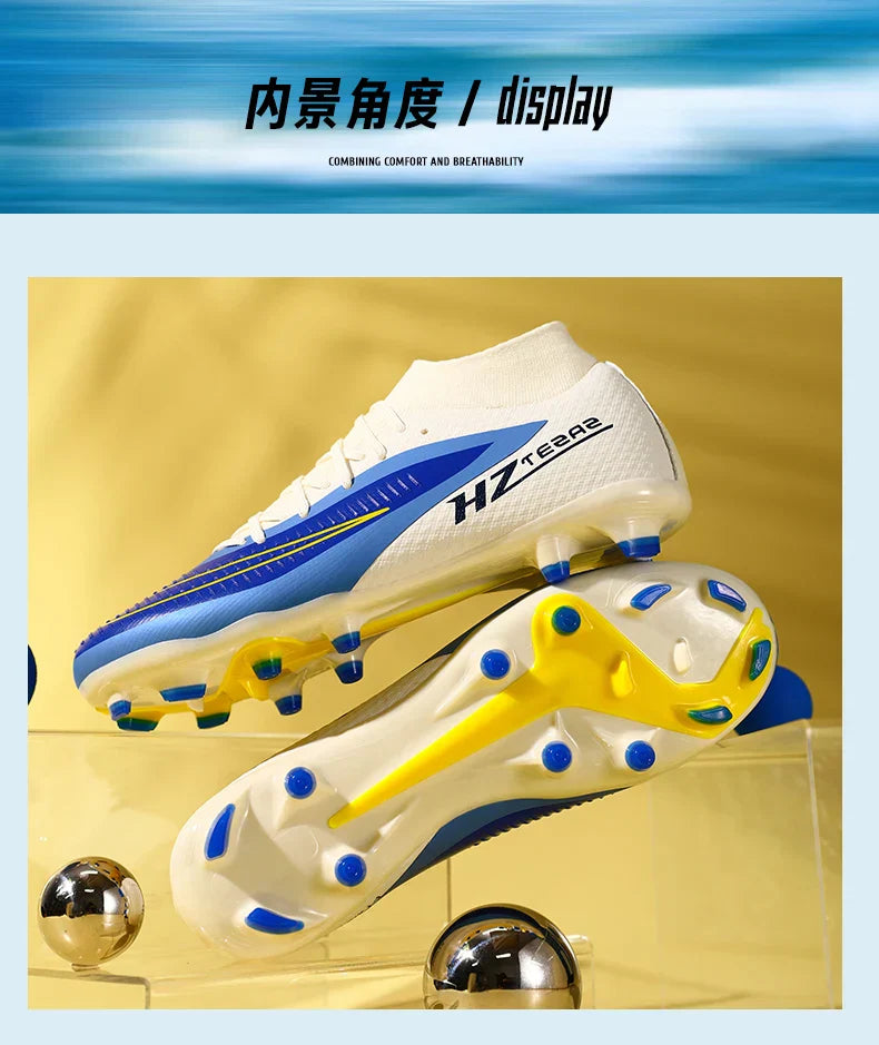 New Men Soccer Shoes Sport Boys Breathable Cleats Adult Outdoor Football Boots Training Long Spikes Non Slip Match Comfortable
