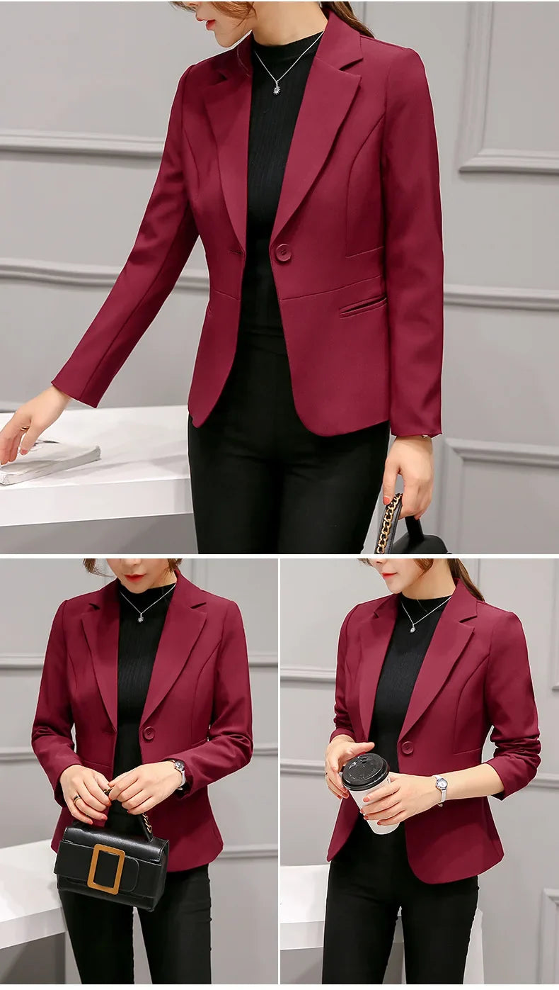 New Women Blazer Jackets Long Sleeve Blazers Pockets Jackets Coat Slim Office Lady Jacket Female Tops Suit Blazer Femme Jackets