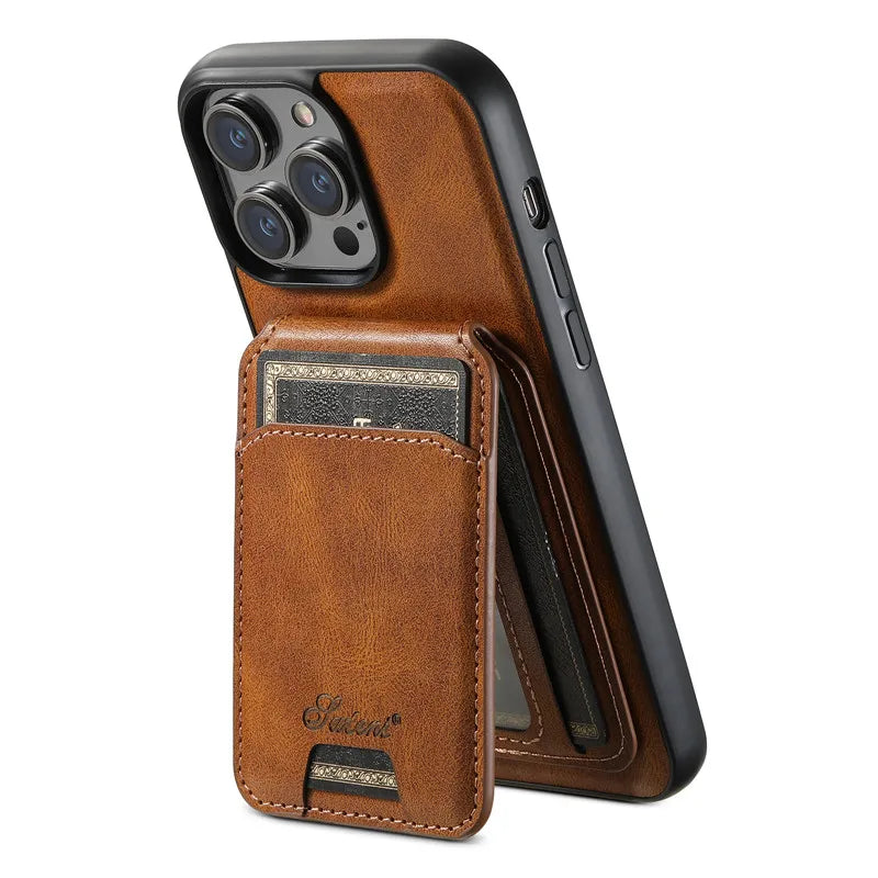 Magsafe Magnetic 2 In 1 Detachable Wallet Leather Case For iPhone 12 13 14 15 16 17 Pro Max Plus 16E 17 Air Holder Cover