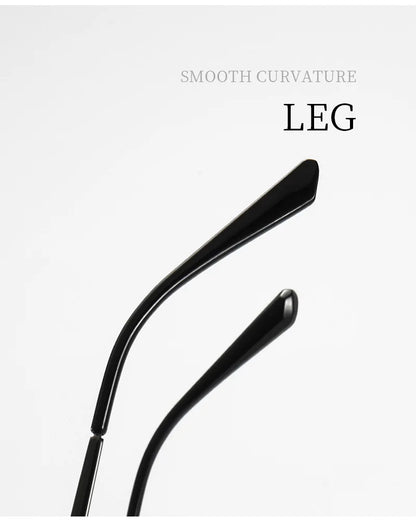 Classic Business Men's Metal Geometric Square Frame Eyewear Customizable Prescription Blue Light Protection Eyewear