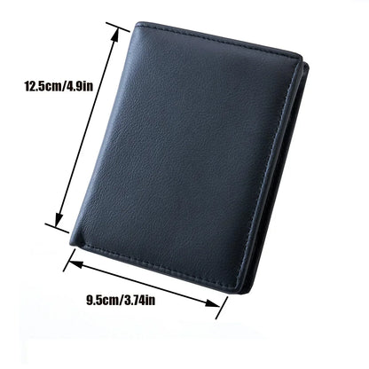 Men's Wallet Genuine Leather Wallets for Men Coin Purse Vintage Vertical Short Credit Card Holder Money Bag Men's RFID Wallet