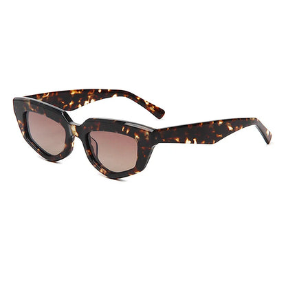 Fashion Retro Small Frame Cat Eye Women Polarized Sunglasses Trendy Personality Multilateral 3D Acetate Men SUN Glasses UV400