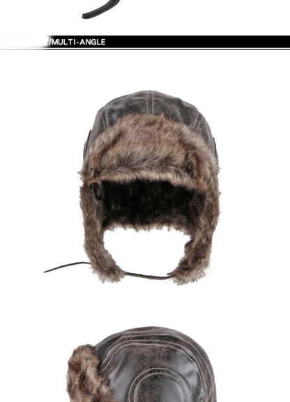 Russian Hat Unisex Thick Warm Winter Fur Hat for Men Women Windproof Leather Hat Male Female Snow Ski Trapper Earflap Cap