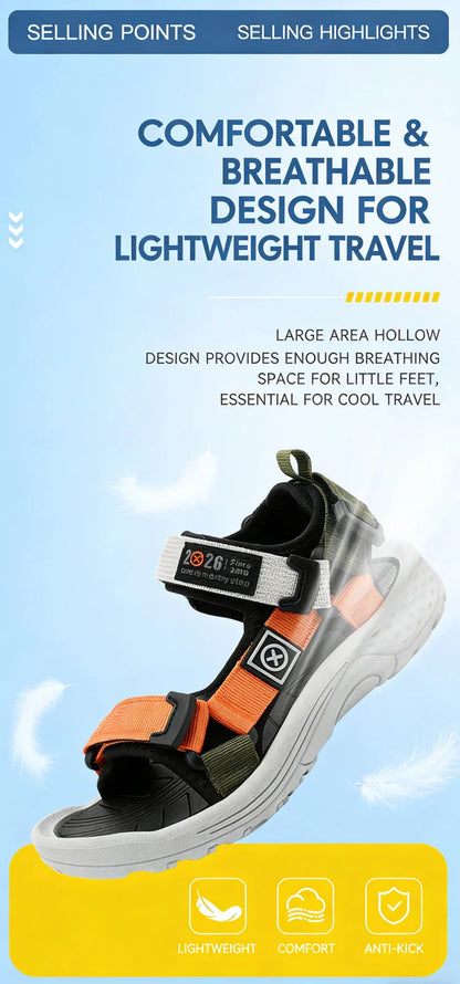 Fashion Kids Sandals Boy Soft Sole Non-slip Outdoor Breathable Walking Sandials Summer Children's Girls Beach Shoes