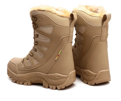 New High Top Men's Shoes Waterproof Winter Boots Warm Plush Snow Boots Men Lace Up Casual Anti-Slip Ankle Footwear 36-46