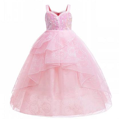 Elsa Mermaid Moana Stitch Sleeping Beauty Jasmine Candy Rapunzel Belle Judy Hopps Glinda Holiday Party  Princess Dress