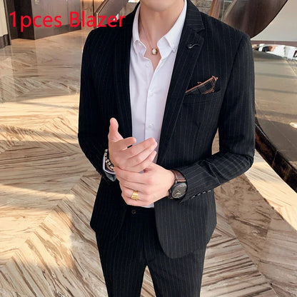 25 Colors 1 Pcs Blazer No Pants S-7XL New Wedding Dress Formal Business Slim Mens Suit Jacket Plaid Striped Solid Color