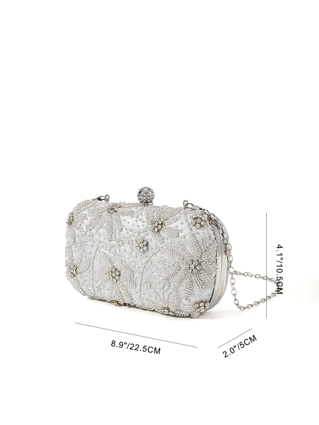 Gorgeous，fashion and shiny mini handmake diamond-studded rhinestones beaded flower pattern hand party wedding evening clutch bag