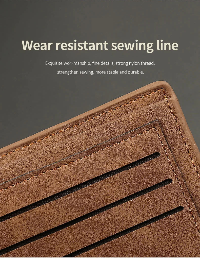 2022 New Fashion PU Leather Men's Wallet With Coin Bag Zipper Small Money Purses Dollar Slim Purse New Design Money Wallet