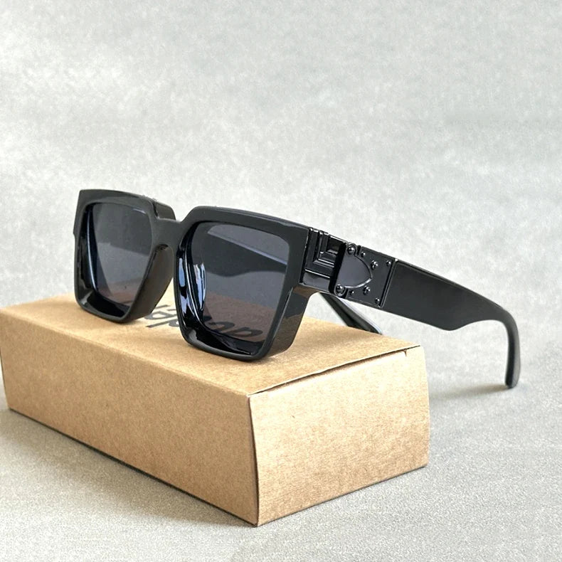 Retro Millionaire Sunglasses For Men 2024 Vintage Square Sunglasses Women Trendy Designer Fashion Glasses Gafas De Sol Hombre
