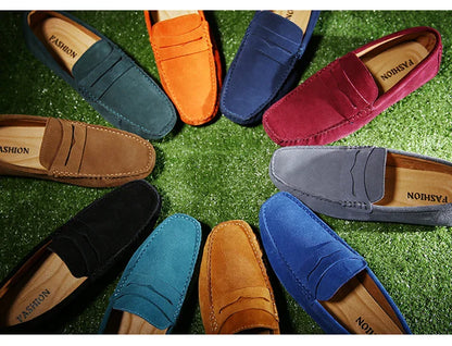 Men's Casual Fashion Genuine Leather Loafers Moccasins Slip-On Driving Shoes 38-50 Size Range Male Flats Comfort Footwear