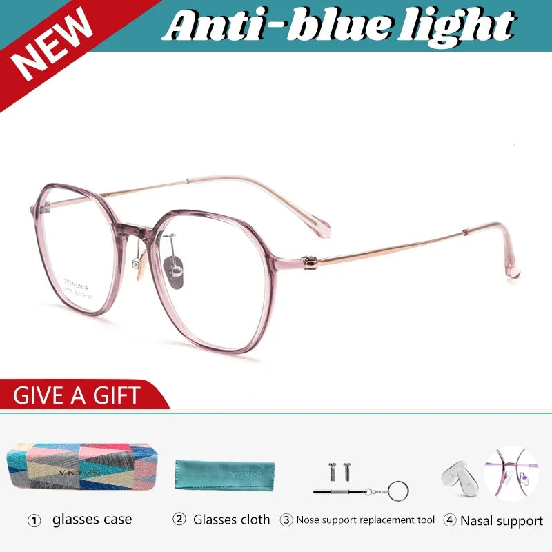 Geometric Personalized Polygonal Men's and Women's Simple Frames Blue Light Reading Glasses Customizable Prescription