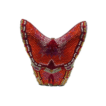 Hot Selling Butterfly Monarch Shaped Crystal Luxury Evening Bag Rhinestone Clutch Purse for Ladies Trendy Metal Frame Handbag