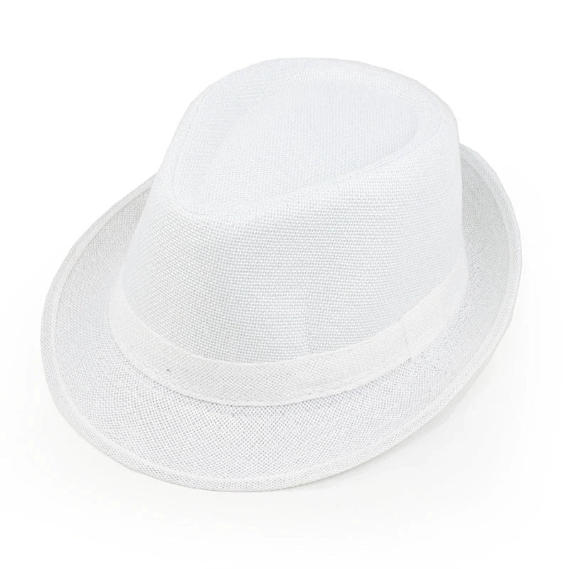 New Summer Linen Fedora Jazz Hat British Style Unisex Straw Hat Beach Sun Hat Sun Protection Korean Style Sun Hat