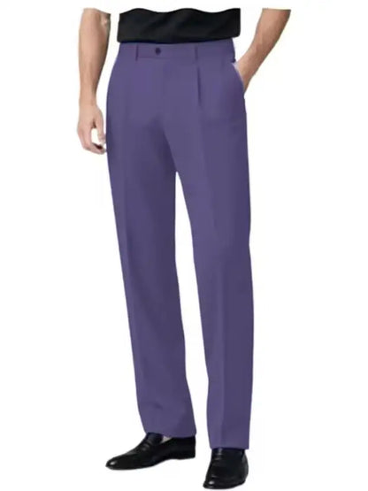 Men's Dress Pants Premium Chinos Business Pleated Wide-Leg Versatile Formal Casual Trousers Daily Office Banquet Wedding Summer