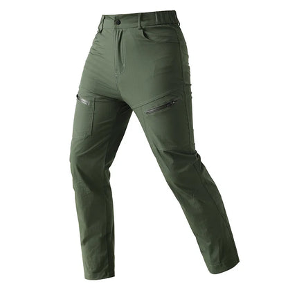 New Summer Men Thin Multi Pocket Work Pants Outdoor Casual Sports Breathable Cargo Pants Straight Leg Loose Tooling Trousers 4XL