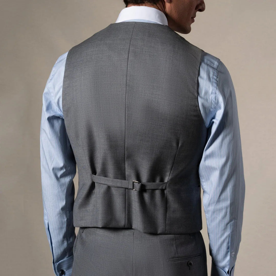 Men Vest Gray Double Breasted With Lapel Solid Waistcoat For Wedding Banquet Business Work Office Casual Daily Men Suit Vest