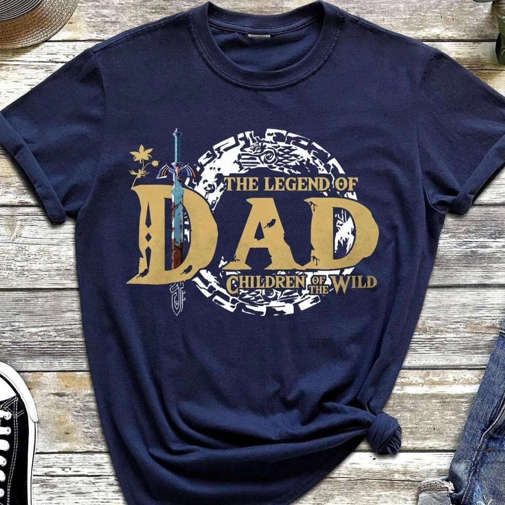Legend of Dad Gamer Shirt Breath of The Wild Zelda Lover Tshirt Father's Day The Best Gift Tee Men Fashion Summer Cotton Tops