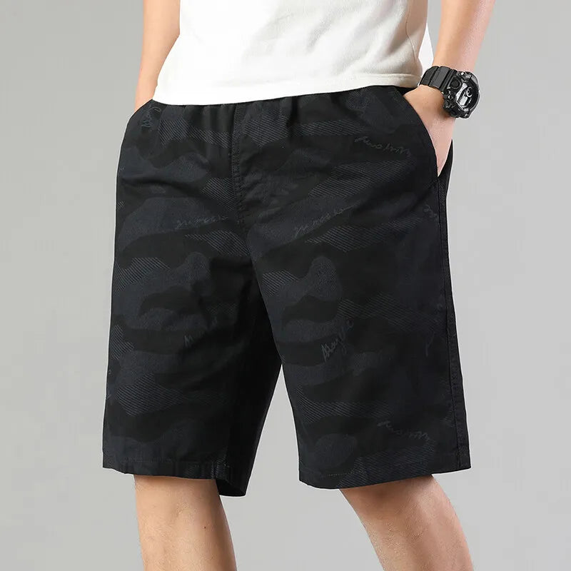 Men's Sweat Shorts Relaxed Fit Mens Cargo Shorts Casual Camo Shorts Drawstring Cotton Shorts Stretch Elastic Waist
