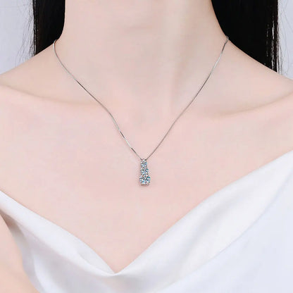 D VVS1 Moissanite Diamond Necklace for Woman Wedding Jewely with GRA 925 Sterling Sliver Plated 18k White Gold Necklace
