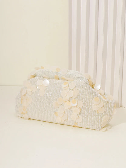 Dinner bag Fashion sequin messenger bag Women's simple handbag, large sequin clutch bag Versatile chain shoulder messeng  bag