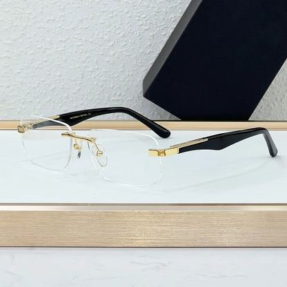 Luxury THE ARTIST I Rimless Sunglasses Alloy Acetate Designer Brand Fashion Design Irregular Square UV400 High Quality Men Women