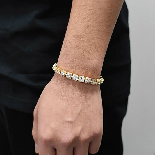 Bracelet tennis Moissanite original en argent sterling s925 plaqué or blanc 18 carats avec GRA pour femmes et hommes