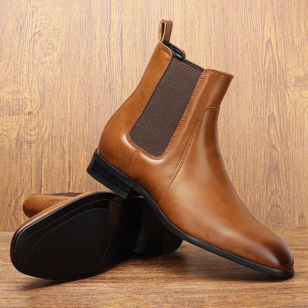 Men Boots Casual 2026 Fashion Brand Comfortable Boots Leather Chelsea boots