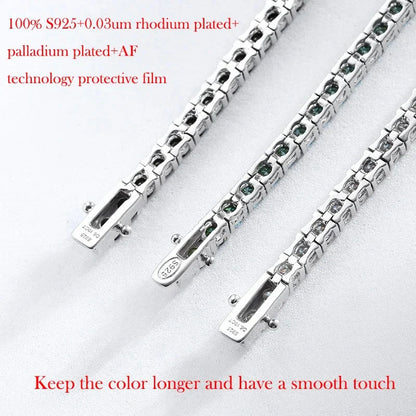 3/4/5mm Pass Diamond Test Moissanite Tennis Bracelets for Women Men Original 925 Sterling Silver Bangles with Certificate