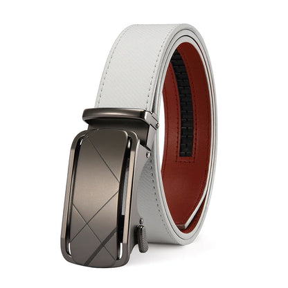 Mens Belt Genuine Leather Luxury Belt Metal Automatic Alloy Buckle Fashion Ratchet Belts for Men Cowhide High Quality Belt