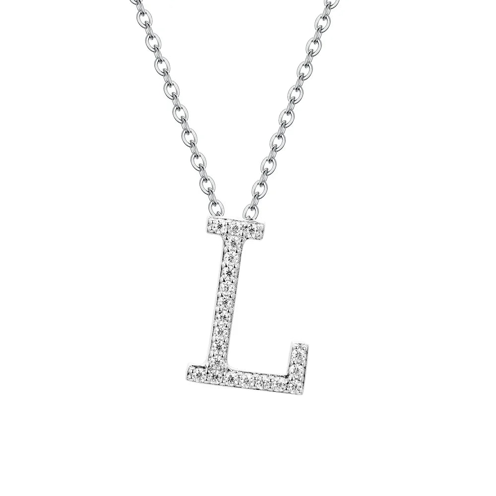 D VVS1 Color Moissanite Letters Necklace Pendant 100% 925 Sterling SIlver for Women Man Fine Jewelry Accessories Gift