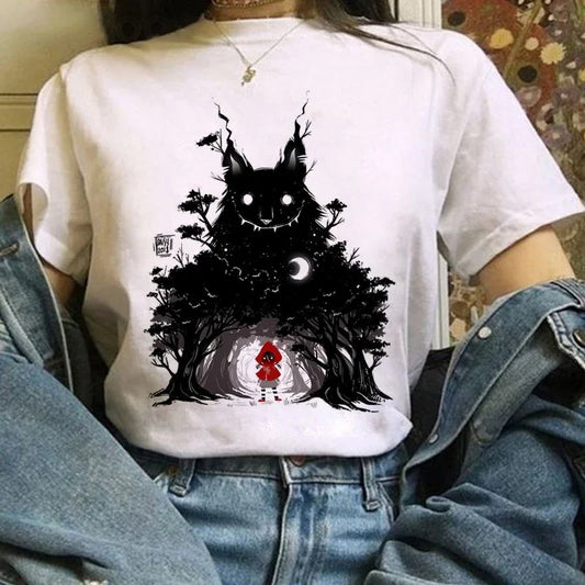Japanese Anime T Shirts Women T-shirts Harajuku Ullzang T-shirt Cartoon Aesthetic Vintage Shirts for girls 90s Top Tees