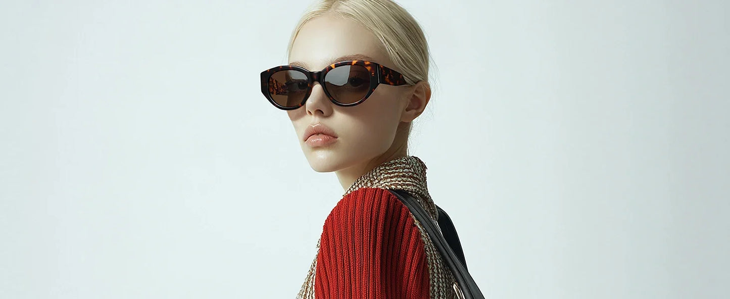 Women Butterfly Acetate Polarized Sunglasses Thick Frame UV400 Protection Sun Glasses Fashionable Ladies Shopping Gift