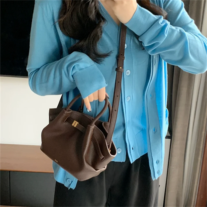 Women's Dumpling Bag Large Capacity Tote Handbag, Trendy Shoulder Bag Light Luxury Soft Leather Casual Daily Crossbody
